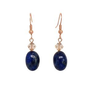 Indio Jewelry Lapis Lazuli Stone and Copper Dangle Earrings #124